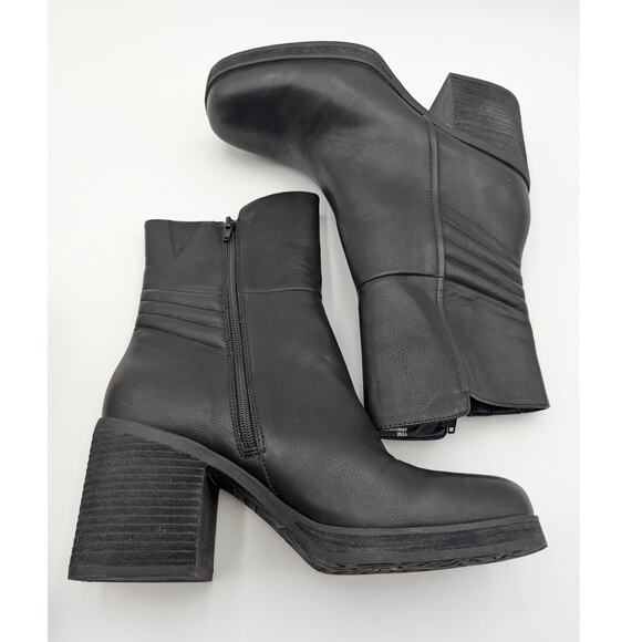 Korks Moergan Side Zip Boots Square Toe Women's Black Size US10M EU40.5 - Picture 5 of 14